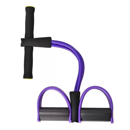 Women Exercise Home Gym Latex Chest Expander Resistance Band Equipment, 4-tube Sit-up Pull Rope Pedal Resistance Band