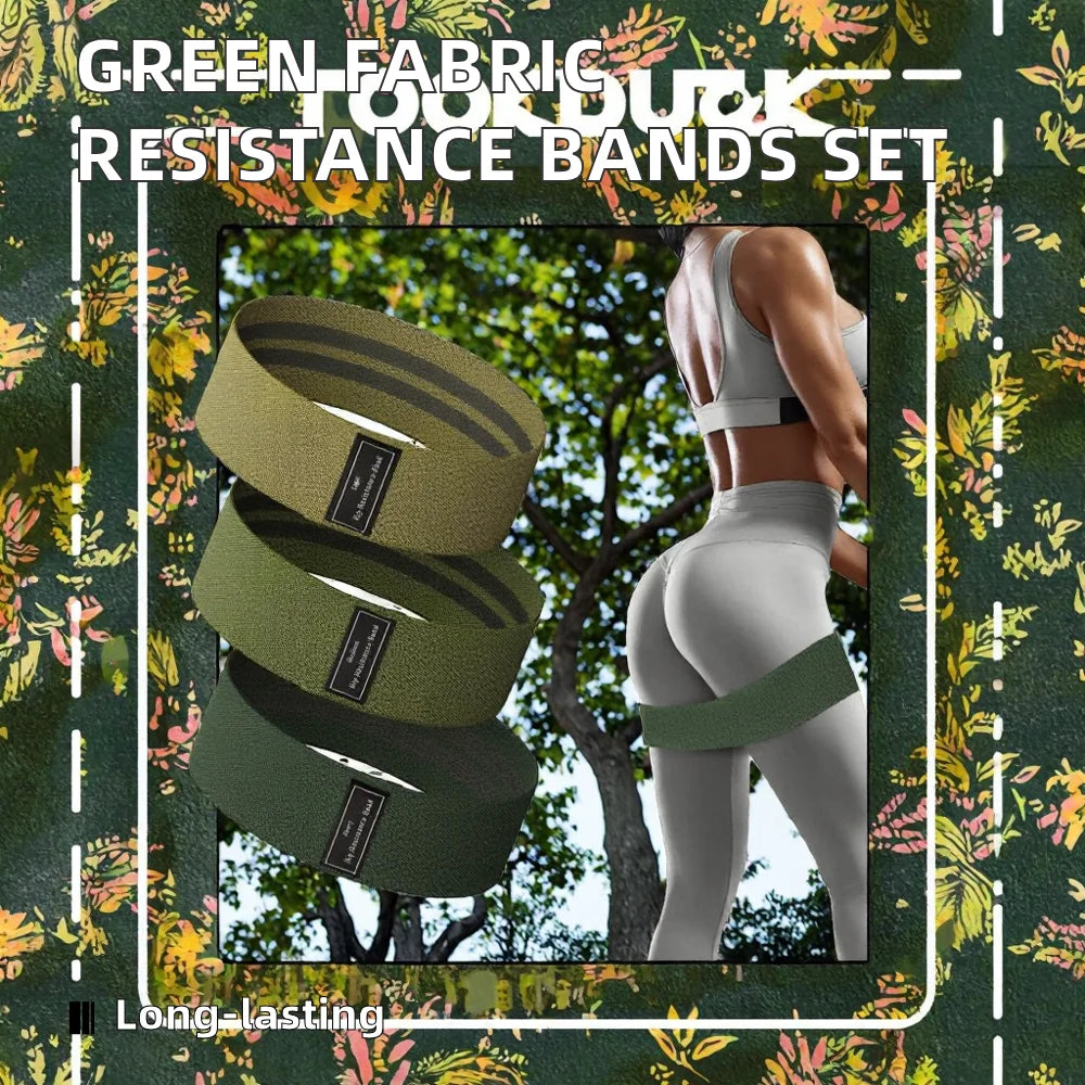 New Arrival Zakerda ZK0307 Custom Logo Durable Green Polyester Fabric Latex Hip Loop Booty Resistance Bands Set for Home Gym