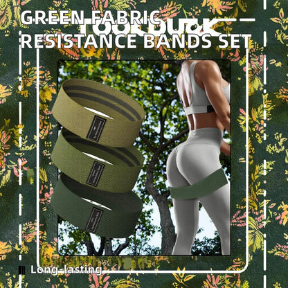 New Arrival Zakerda ZK0307 Custom Logo Durable Green Polyester Fabric Latex Hip Loop Booty Resistance Bands Set for Home Gym