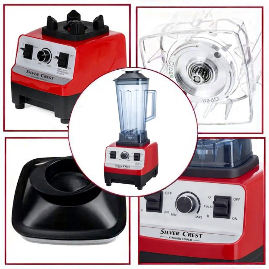 Silver crest Blender 5500W Large Power 2 in 1 Smoothies Maker Commercial Blender with Grinder Cup Double Cup Blender