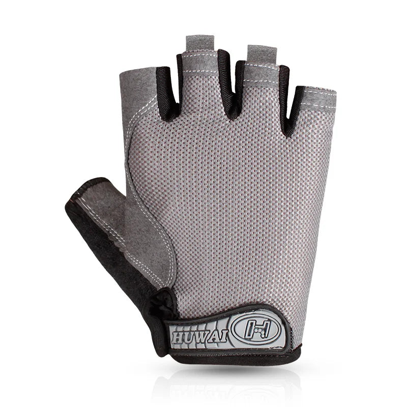 Unisex Half Finger Mesh Gym Gloves Breathable Training Fitness Weight Lifting Cycling Protection Gray Black Orange