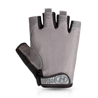 Unisex Half Finger Mesh Gym Gloves Breathable Training Fitness Weight Lifting Cycling Protection Gray Black Orange