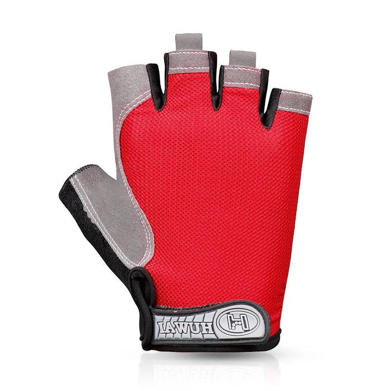 Unisex Half Finger Mesh Gym Gloves Breathable Training Fitness Weight Lifting Cycling Protection Gray Black Orange