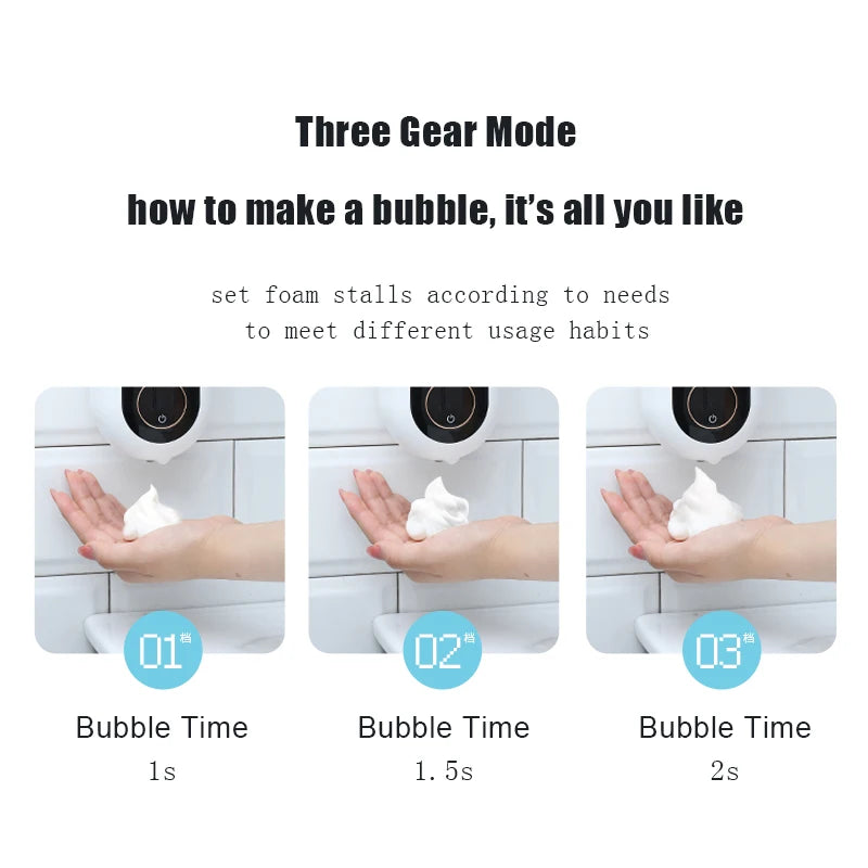 Automatic Rechargeable Electric Foam Soap Dispenser Wall Mount Auto Sensor Smart Touchless Soap Dispenser for Kitchen Bathroom