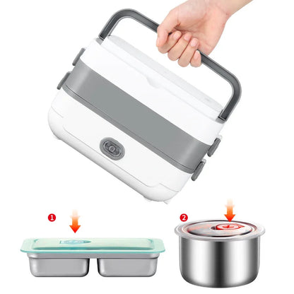 2L Hot Selling Double Layer Multifunction Home Office Portable Dual Purpose Electric Heated Lunch Box