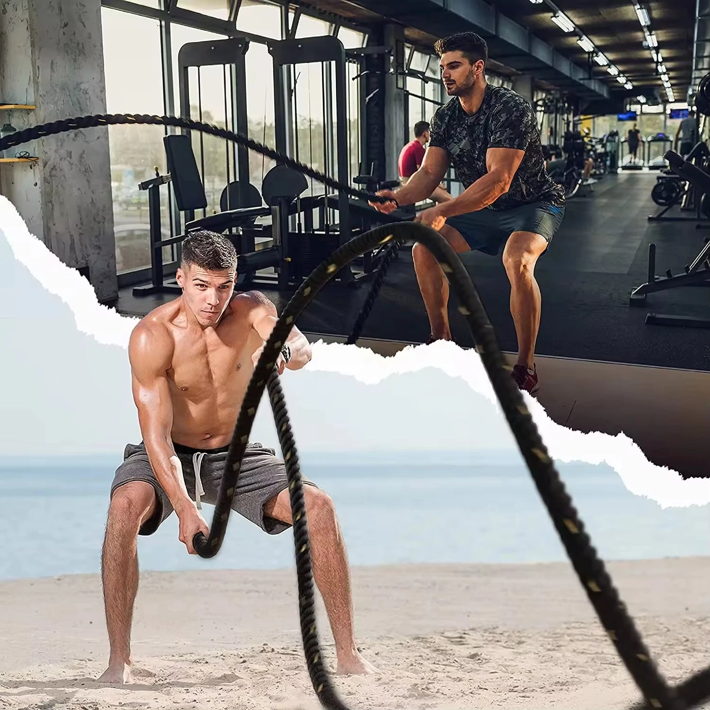 2.8m3m9m12m Heavy Duty Muscle Strength Training Ergonomic Custom Swing Fighting Jump Home Workout Fitness Battle Rope