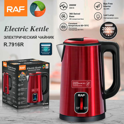 Stainless Steel Insulated Electric Kettle 2.5L Capacity Automatic Power-Off BPA Free 360 Rotational Base for Hotel Outdoor Car