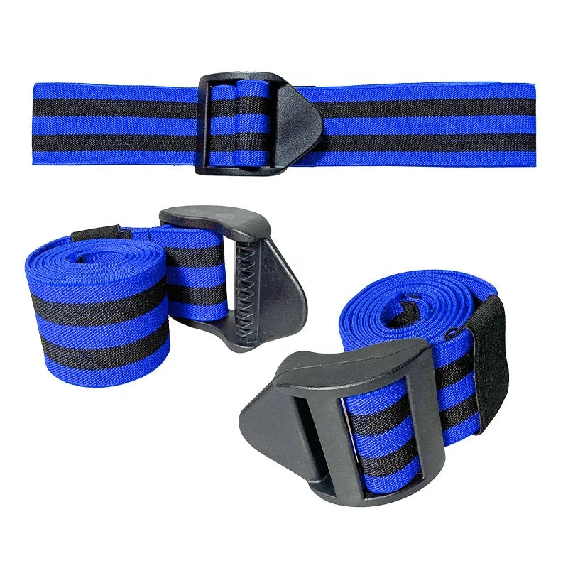 Blood Flow Restriction Bands with Buckle Fasteners (Polyester Fabric) for Muscle Building and Pump Training BFR Cuffs