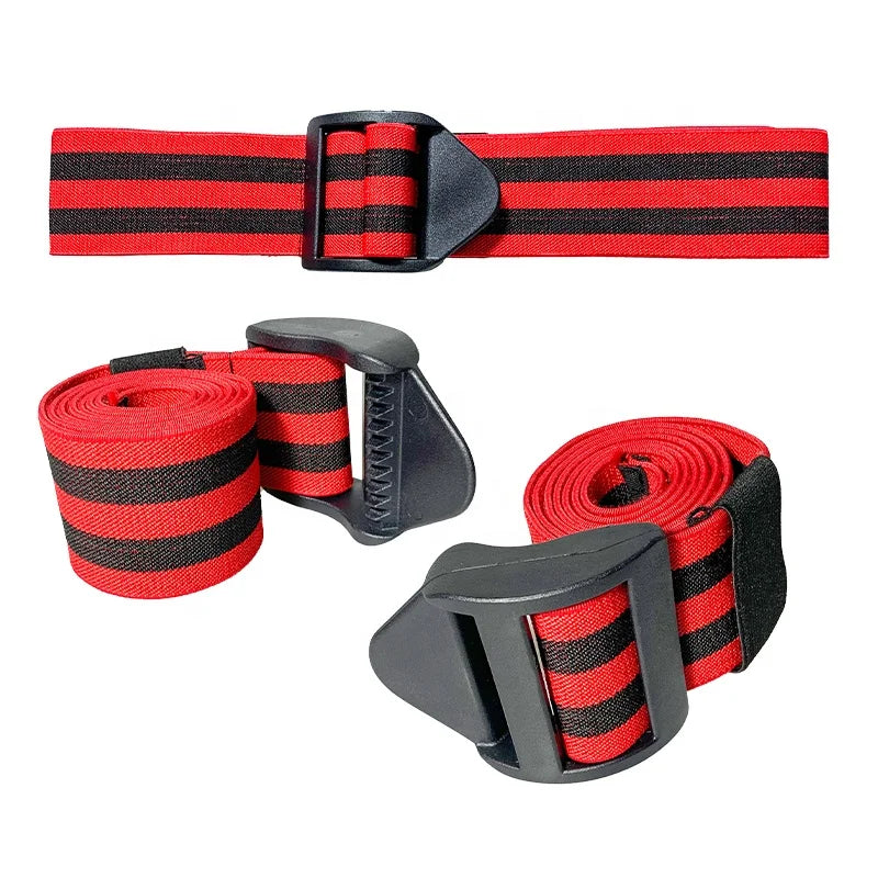 Blood Flow Restriction Bands with Buckle Fasteners (Polyester Fabric) for Muscle Building and Pump Training BFR Cuffs