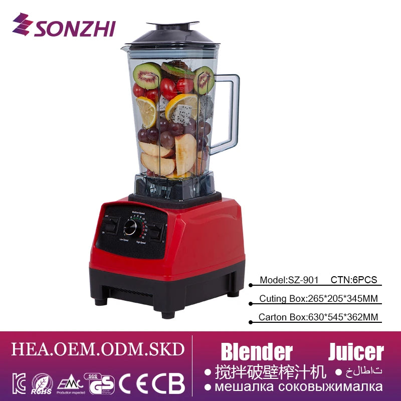 Big Sale Factory Price Commercial Blender Juicer with Stainless Steel Blades Hotel Use German Language Support High Quality