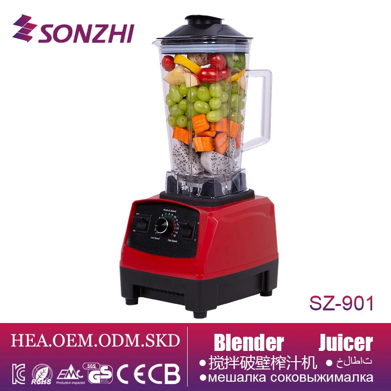 Big Sale Factory Price Commercial Blender Juicer with Stainless Steel Blades Hotel Use German Language Support High Quality