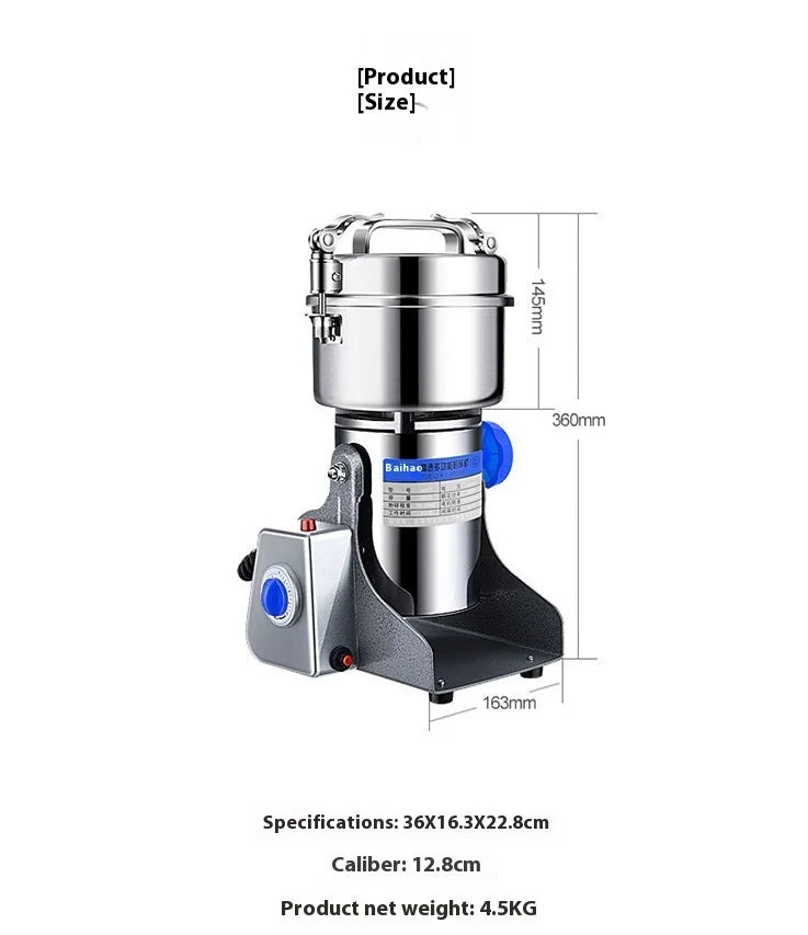 Kitchen Stainless Steel Ultra-Fine Pulverizer Household Electric Grinding Machine Blenders for Medicinal Materials Grains