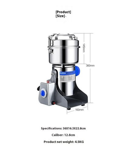 Kitchen Stainless Steel Ultra-Fine Pulverizer Household Electric Grinding Machine Blenders for Medicinal Materials Grains
