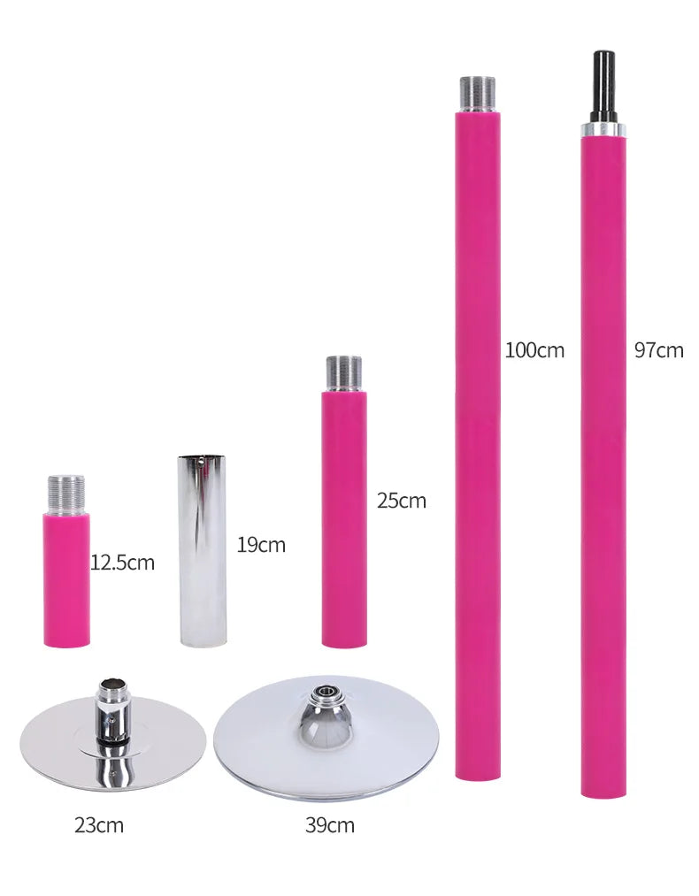 Static Pink Polished Steel Portable Dance Pole Removable Fitness Exercise Aerial Tube Home Apartment Club HM HM-594