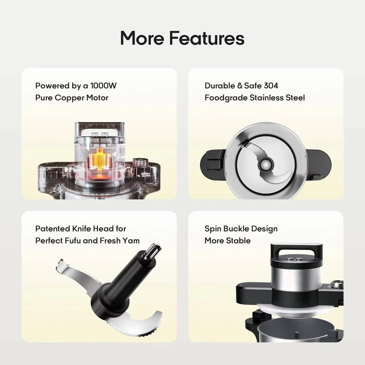 All-Purpose Portable Blender for Household and Hotel Use for Fufu Meat Grinding and Food Cooking Hot Kitchen Swallow Maker