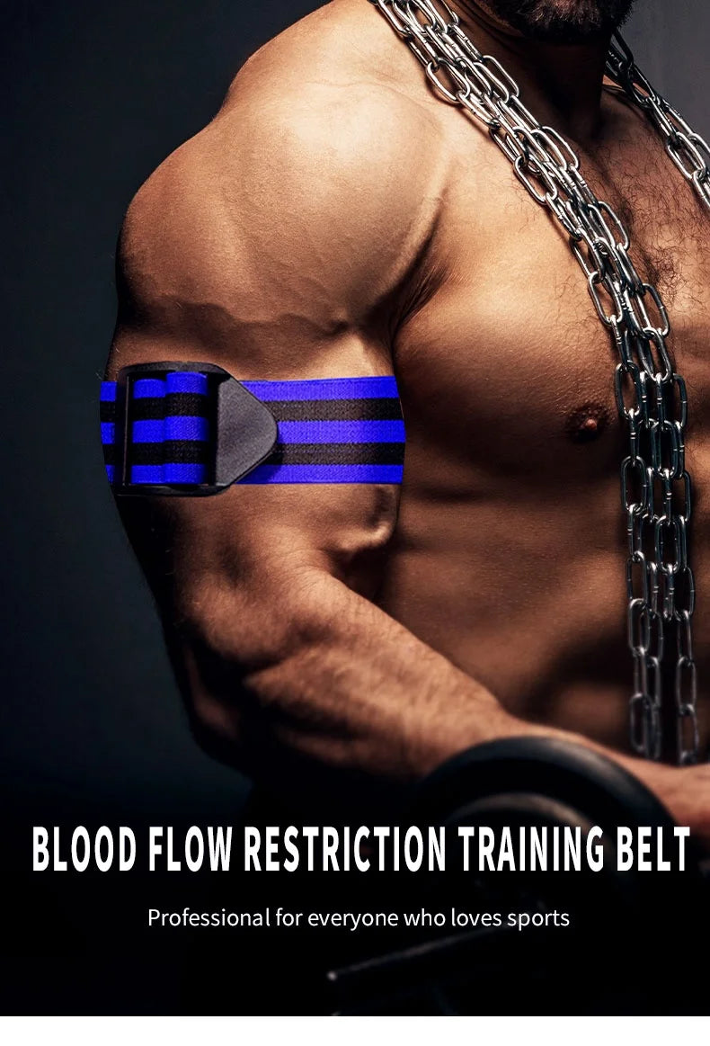 Blood Flow Restriction Bands with Buckle Fasteners (Polyester Fabric) for Muscle Building and Pump Training BFR Cuffs