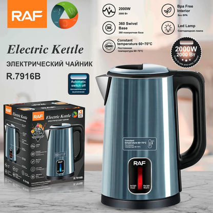 Stainless Steel Insulated Electric Kettle 2.5L Capacity Automatic Power-Off BPA Free 360 Rotational Base for Hotel Outdoor Car