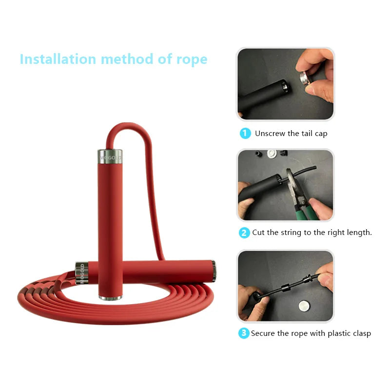 Mogold Durable Shatterproof Outdoor Jump Rope for Kids Exercise with Aluminum Alloy PVC Silicone Handle-Unisex Customizable