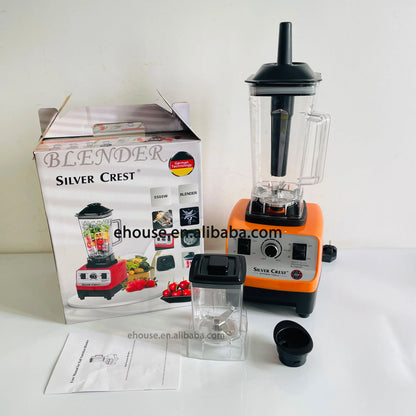 Silver crest Blender 5500W Large Power 2 in 1 Smoothies Maker Commercial Blender with Grinder Cup Double Cup Blender