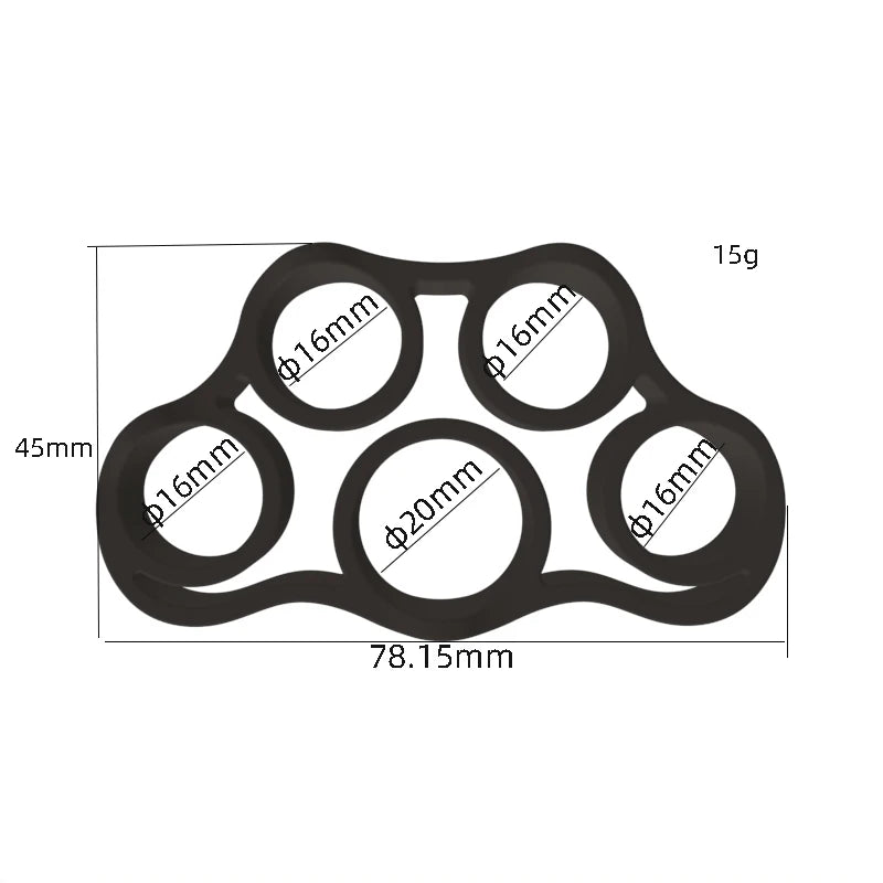 Anti-Slip Circular Silicone Five Finger Pulling Device 6-Piece Set Light/Medium/Heavy Resistance Hand Rehabilitation Hand