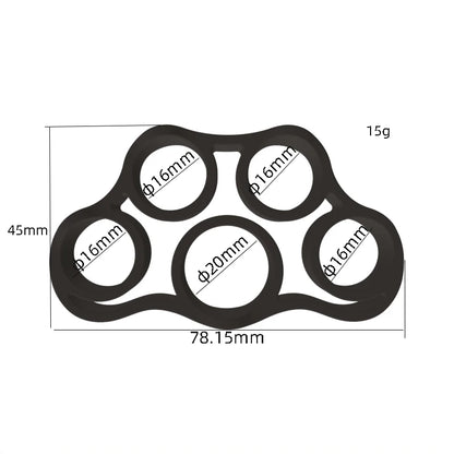 Anti-Slip Circular Silicone Five Finger Pulling Device 6-Piece Set Light/Medium/Heavy Resistance Hand Rehabilitation Hand