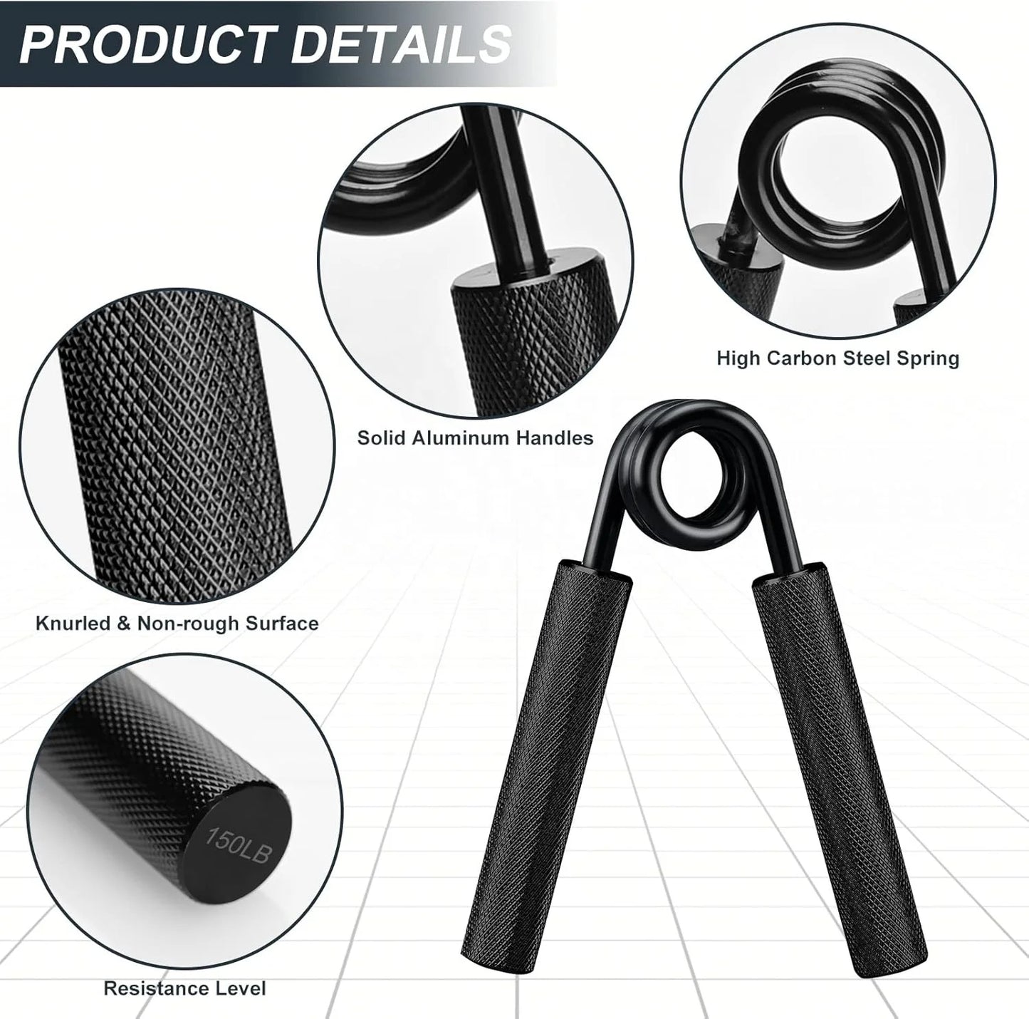 Heavy Duty Anti-Slip Steel Strength Training Metal Gym Hand Grips