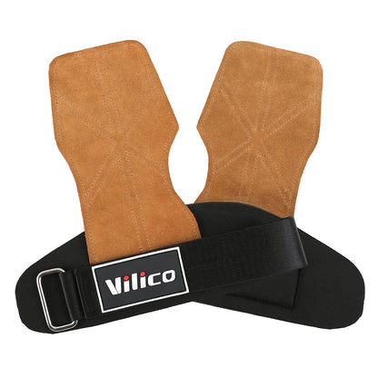Cowhide Leather Gym Gloves Workout Hand Palm Protector with Weight Lifting Pull-ups Kettlebells Training Gymnastics Hand Grips