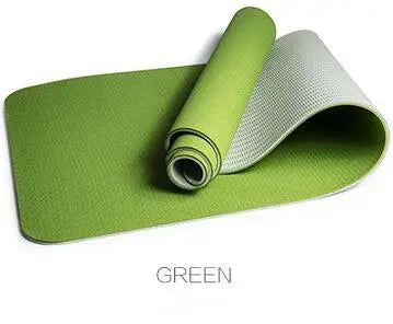 Non Slip Custom logo Print Double Layers Gym 6mm Tpe Yoga Mat