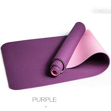 Non Slip Custom logo Print Double Layers Gym 6mm Tpe Yoga Mat