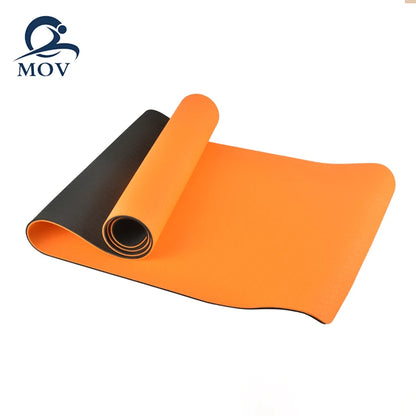 Non Slip Custom logo Print Double Layers Gym 6mm Tpe Yoga Mat
