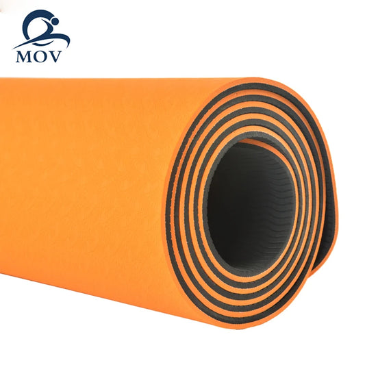 Non Slip Custom logo Print Double Layers Gym 6mm Tpe Yoga Mat