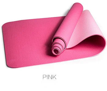 Non Slip Custom logo Print Double Layers Gym 6mm Tpe Yoga Mat