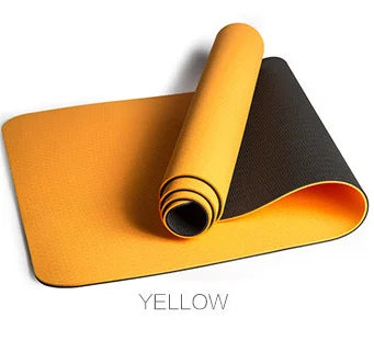 Non Slip Custom logo Print Double Layers Gym 6mm Tpe Yoga Mat