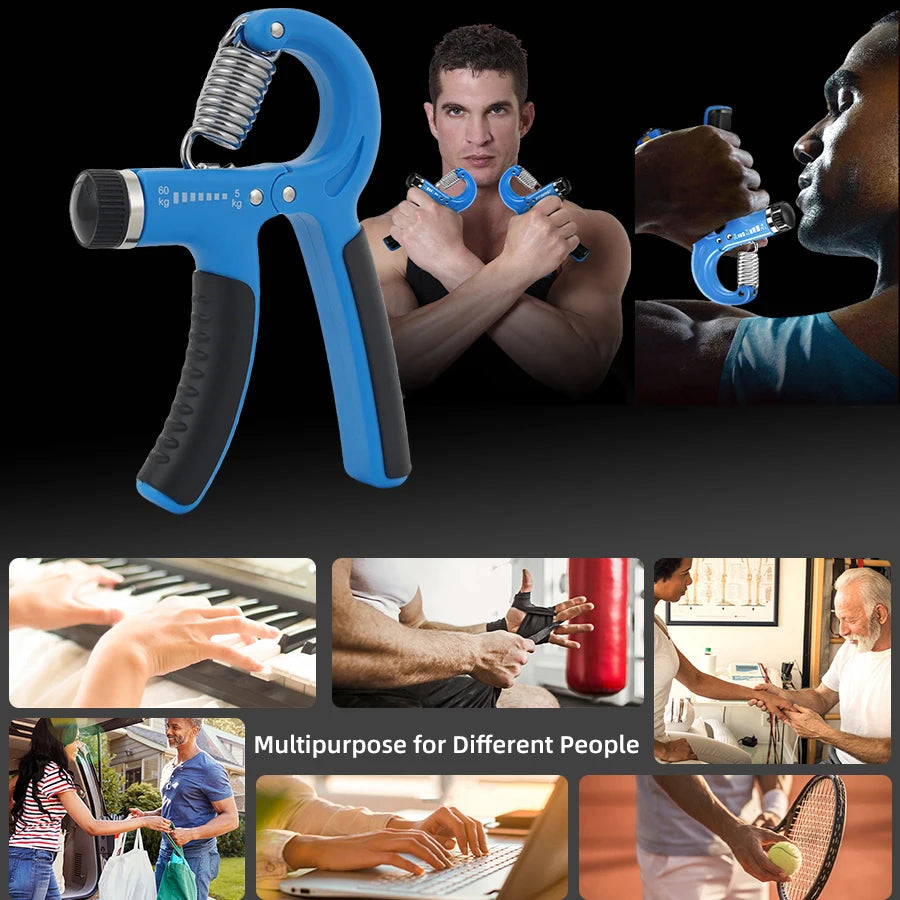 Portable Adjustable 5-Pack Hand Grip Strengthener Trainer Wrist Finger Stretcher Fitness Grip Ball Resistance Set for Wrist