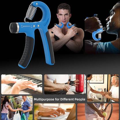Portable Adjustable 5-Pack Hand Grip Strengthener Trainer Wrist Finger Stretcher Fitness Grip Ball Resistance Set for Wrist