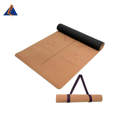 Wholesale 5-10mm Thick Eco-Friendly Cork Yoga Mat Custom Printed Pilates Gym Fitness Non-Slip Surface Rectangle 183cm