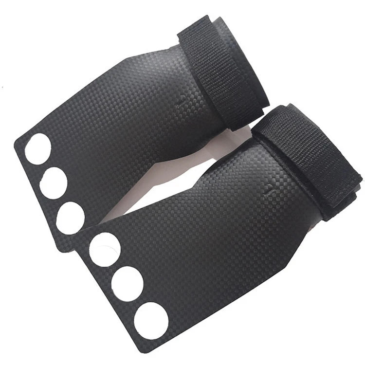 3 Hole Anti Tear Carbon Fiber Leather Hand Grips for Gymnastics Weightlifting