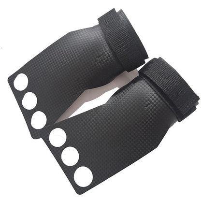 3 Hole Anti Tear Carbon Fiber Leather Hand Grips for Gymnastics Weightlifting