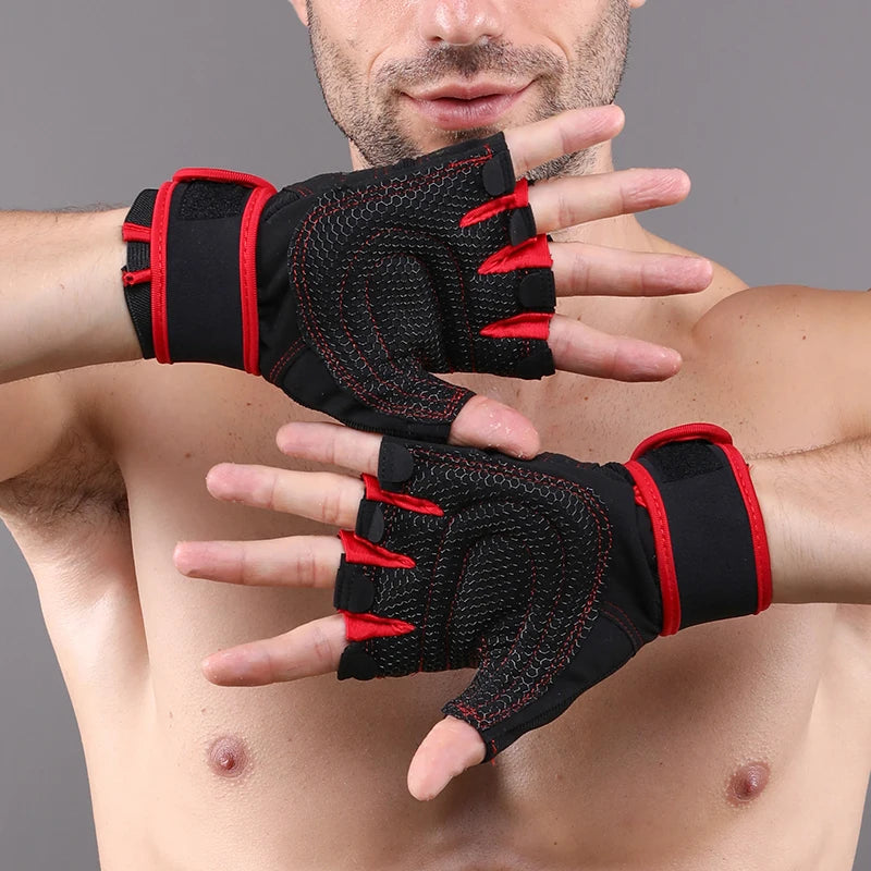 VBOSI Manufacturer Adjustable Wholesale Custom LOGO Light Half-fingers Sports Gym Gloves Weightlifting Cycling Workout