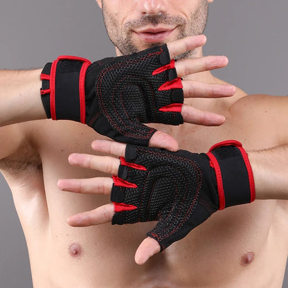 VBOSI Manufacturer Adjustable Wholesale Custom LOGO Light Half-fingers Sports Gym Gloves Weightlifting Cycling Workout