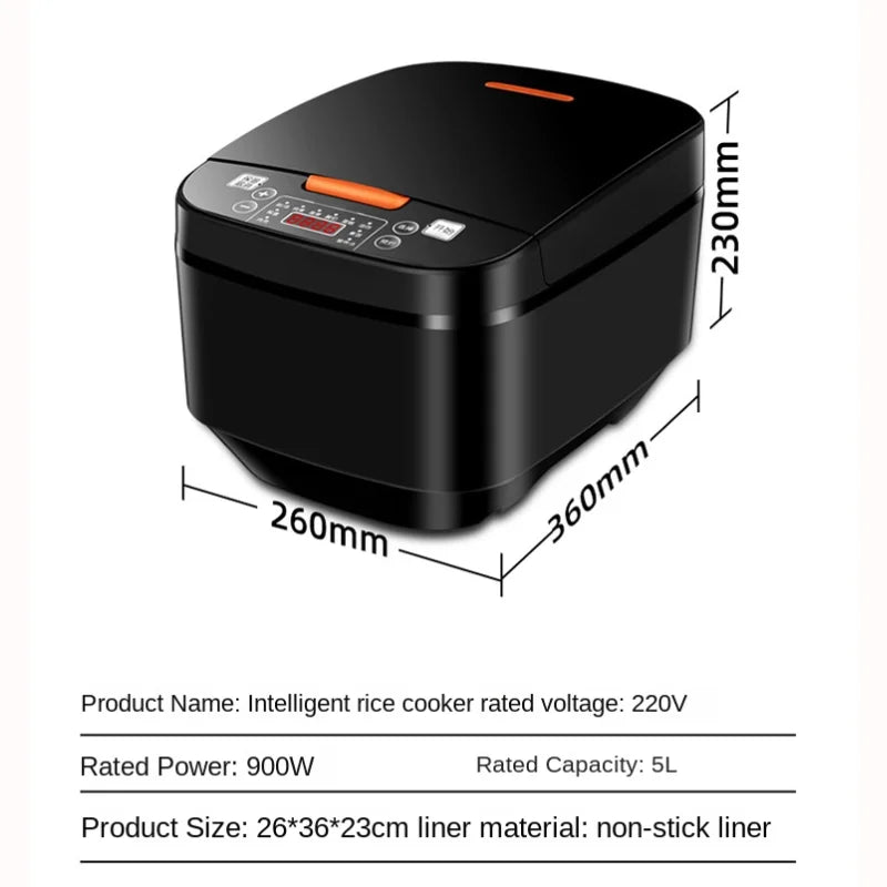 In Stock 5L Automatic Smart Digital Touch LCD Multi Non-Stick Home Electric Digital Rice Cooker