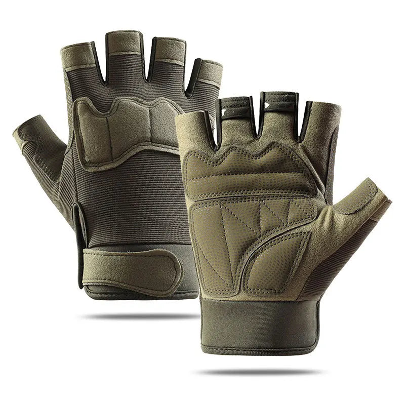 Custom Logo Half Finger Leather Unisex Outdoor Gym Gloves for Weightlifting Bodybuilding Fitness Workout