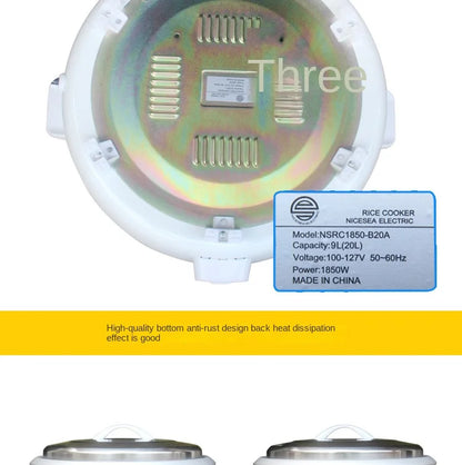110V 1950W Large Round Electric Rice Cooker 20L with Cake & Rice Function