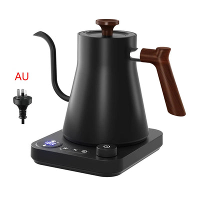 900Ml Goose Neck Stainless Steel Kettle Black Digital Smart Pour Over Coffee Tea Temperature Control Gooseneck Electric Kettle