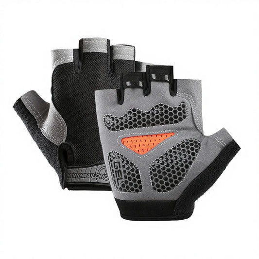 Unisex Half Finger Mesh Gym Gloves Breathable Training Fitness Weight Lifting Cycling Protection Gray Black Orange