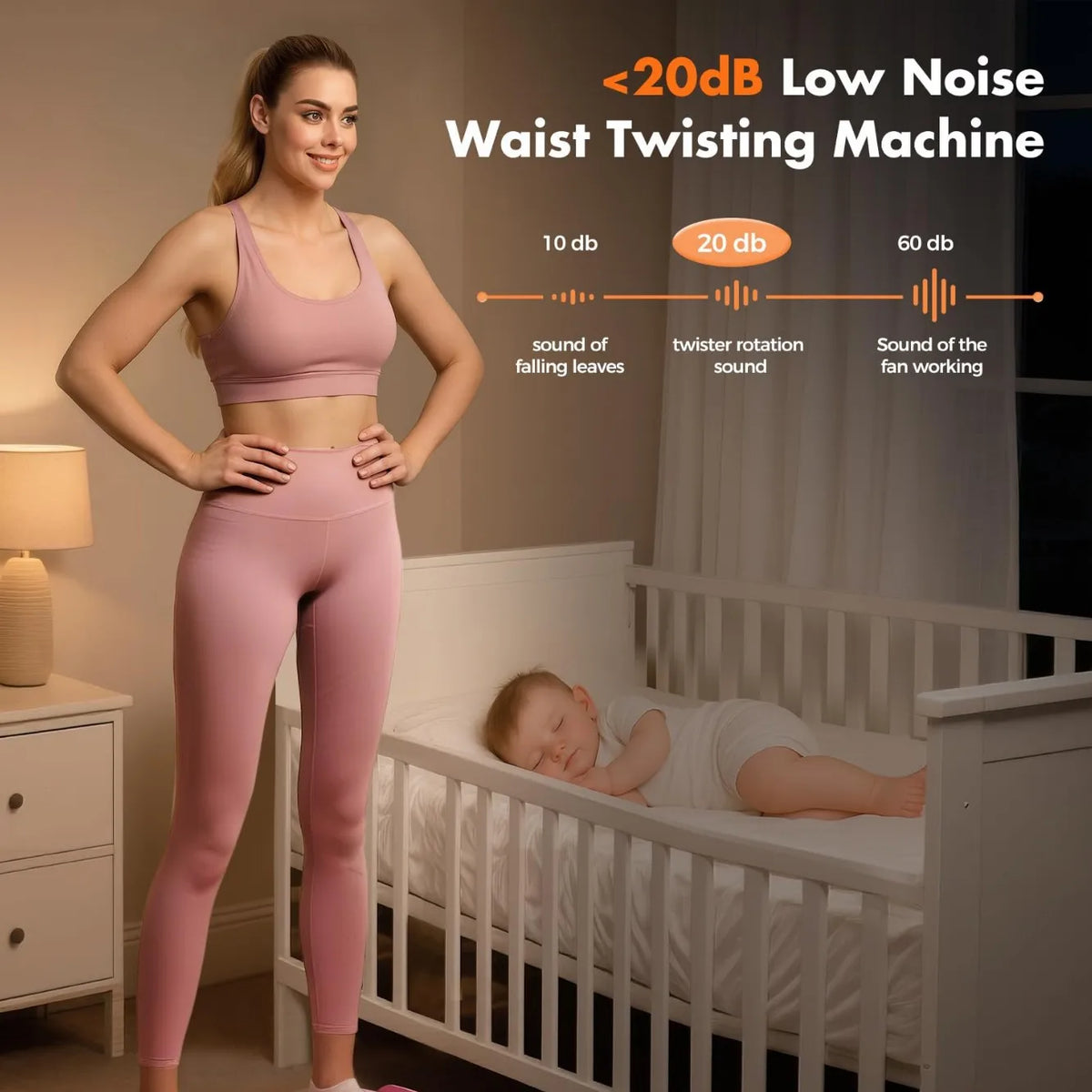 Home Women's Silent Waist Training Machine ABS Rotating Waist Slimming Twisting Device Home Exercise Twisting Waist Disc