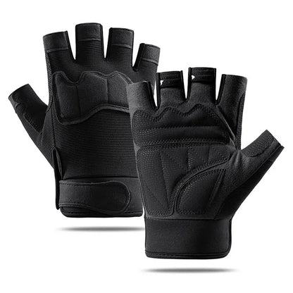 Custom Logo Half Finger Leather Unisex Outdoor Gym Gloves for Weightlifting Bodybuilding Fitness Workout