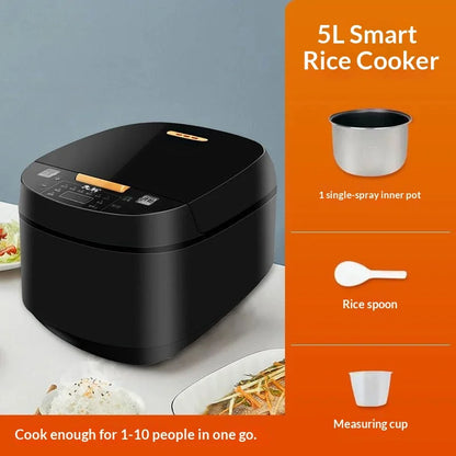 Factory Wholesale 5L Automatic Smart Digital Touch LCD Multi Non-Stick Silver Crest Household Electric Rice Cooker Fast Cooking