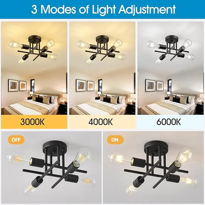 Nordic Simple Modern Ceiling Lamp Creative Design Metal Base American Style Ceiling Light Fixture for Home Hotel Residential