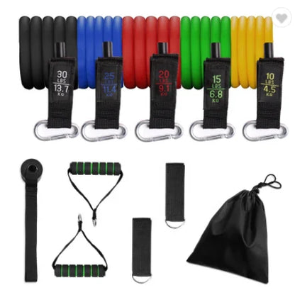 Custom 11 Pcs Latex Elastic Tube Exercise Loop Pull up Fitness 11Pcs Resistance Bands Set